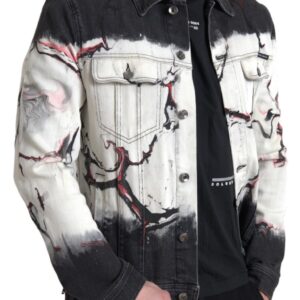 Multicolor Cotton Collared Denim Jacket