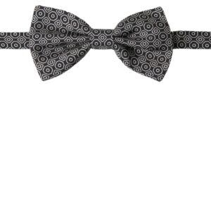 Black White Pattern Adjustable Neck Papillon Bow Tie