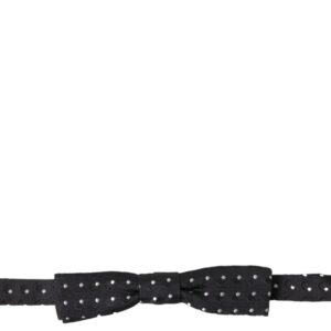 Black Polka Dot Silk Adjustable Men Neck Papillon Bow Tie