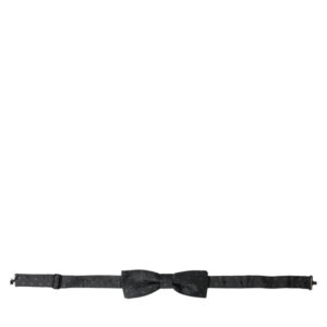 Gray Polka Dot Silk Adjustable Neck Men Papillon Bow Tie