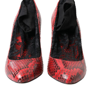 Red Ayers Leather Lace Socks Pumps Shoes