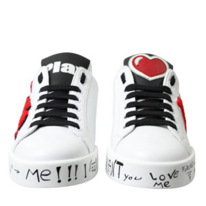 White Love Patch Portofino Classic Sneakers Shoes
