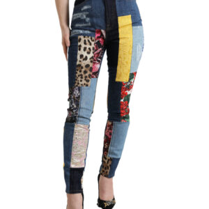 Multicolor Patchwork GRACE Skinny Denim Jeans