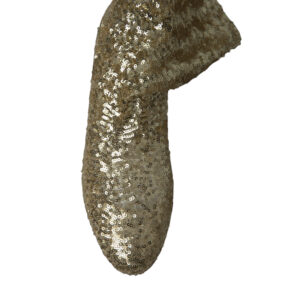 Gold Sequined Short Boots Stretch Shoes