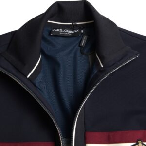 Blue Cardigan Heraldic Full Zip Sweater