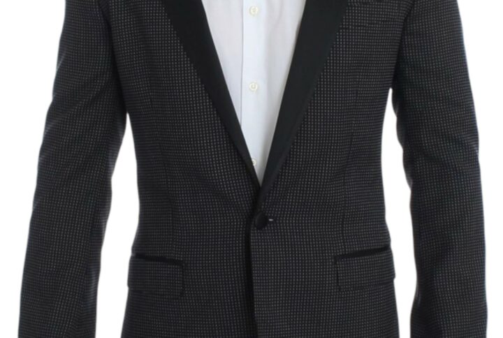 Dark Gray Wool Silk Slim MARTINI Jacket Blazer - Jag Couture London