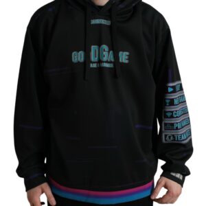 Black Logo Print Hooded Sweatshirt Sweater