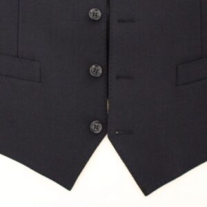 Blue Wool Formal Dress Vest Gilet