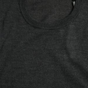 Gray Wool Round Neck Pullover Sweater