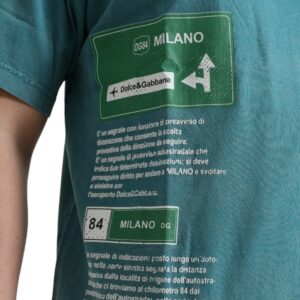 Blue Cotton Milano Street Round Neck T-shirt