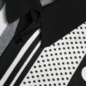 Black White Jumper Cardigan Polo Sweater