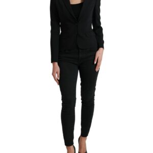 Black Wool Single Breasted Blazer Coat Jacket