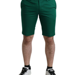 Deep Green Cotton Stretch Men Bermuda Shorts