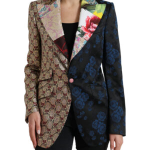 Multicolor Floral Patchwork Jacquard Jacket