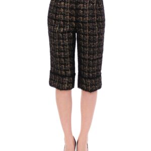 Black fabric shorts pants