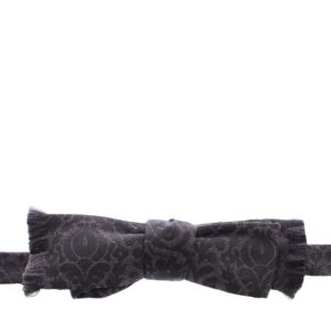 Gray Black Wool Bow Tie
