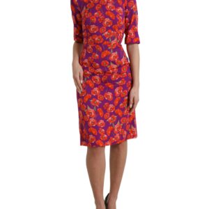 Multicolor Floral Poppy Print Sheath Dress