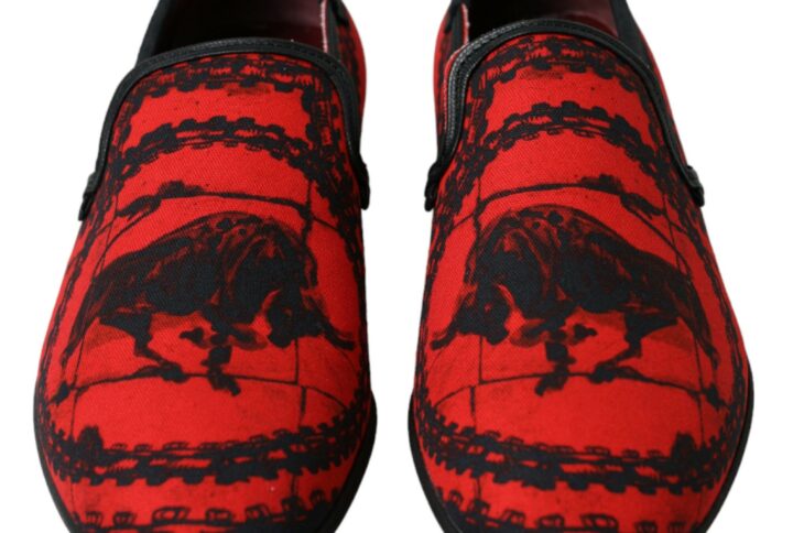 Red Black Torero Loafers Slippers Men Shoes - Jag Couture London
