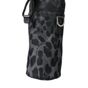 Black Leopard Round Slim Tote Bottle Cage Bag