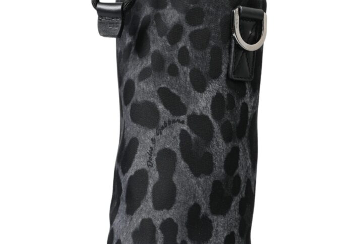 Black Leopard Round Slim Tote Bottle Cage Bag - Jag Couture London