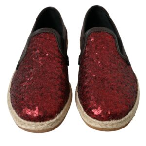 Red Sequined Loafers Slippers Men Shoes