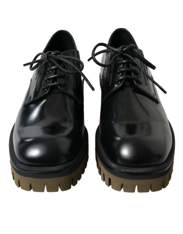 Black Leather Lace Up Derby Men Dress Shoes