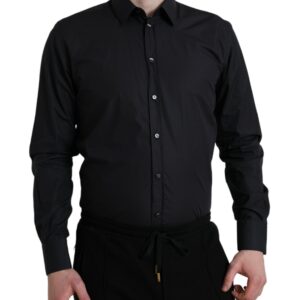 Navy Blue Cotton Collared Formal Dress Shirt