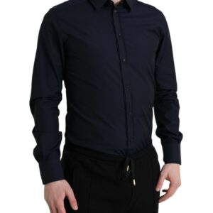 Navy Blue Slim Fit Formal GOLD Dress Shirt