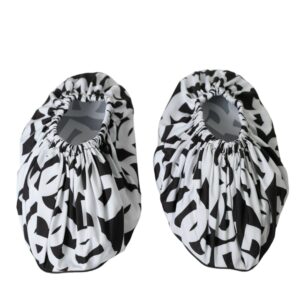 White Logo Print Nylon Slip On Flats Shoes