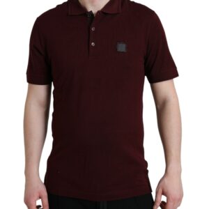 Maroon Collared Short Sleeves Polo T-shirt