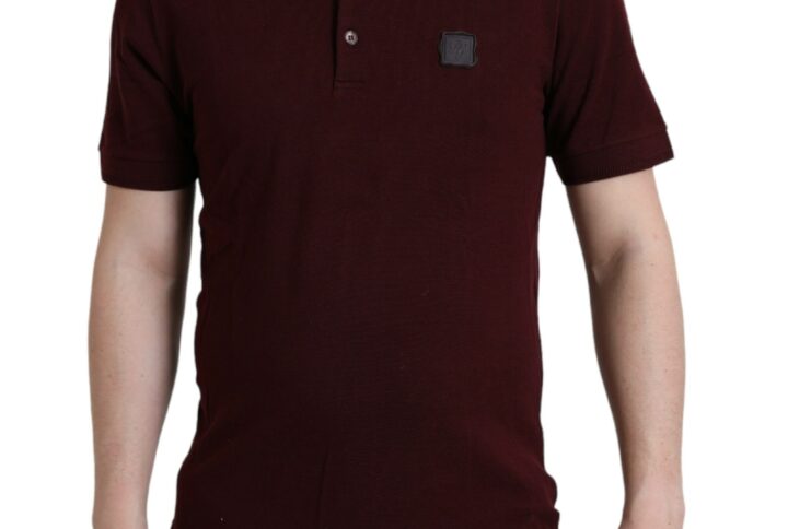 Maroon Collared Short Sleeves Polo T-shirt - Jag Couture London