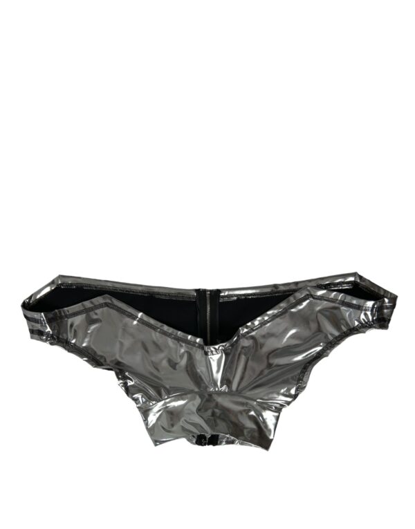 Silver Polyester Stretch Top