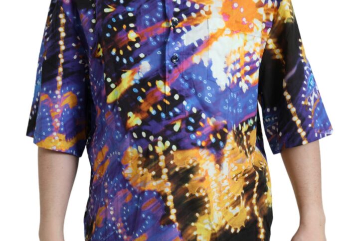 Multicolor Luminarie Print Cotton Casual Shirt | Jag Couture London – New York