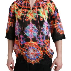 Multicolor Luminarie Print Cotton T-shirt
