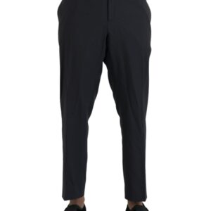Blue Wool Men Skinny Dress Pants