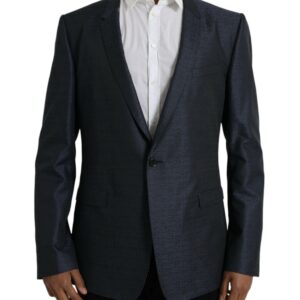 Blue Wool GOLD Single Breasted Coat Blazer