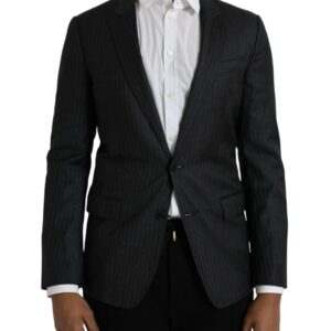 Black Stripe MARTINI Single Breasted Coat Blazer