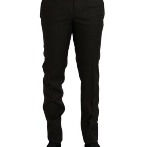 Dark Brown Wool Slim Fit Formal Pants