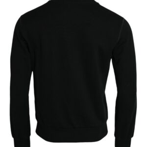 Black Cotton Long Sleeves Sweatshirt Sweater