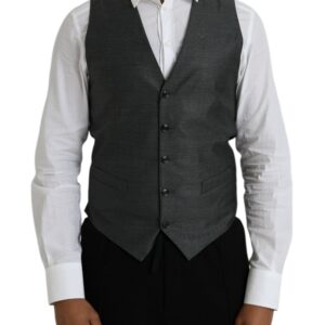 Gray Wool Formal Dress Waistcoat Vest