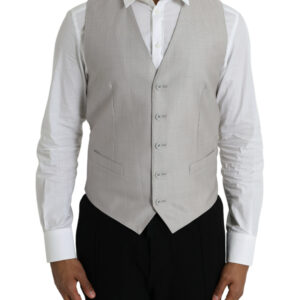 Light Gray Wool Formal Dress Waistcoat Vest