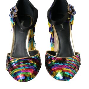 Multicolor Sequin Crystal Mary Jane Shoes