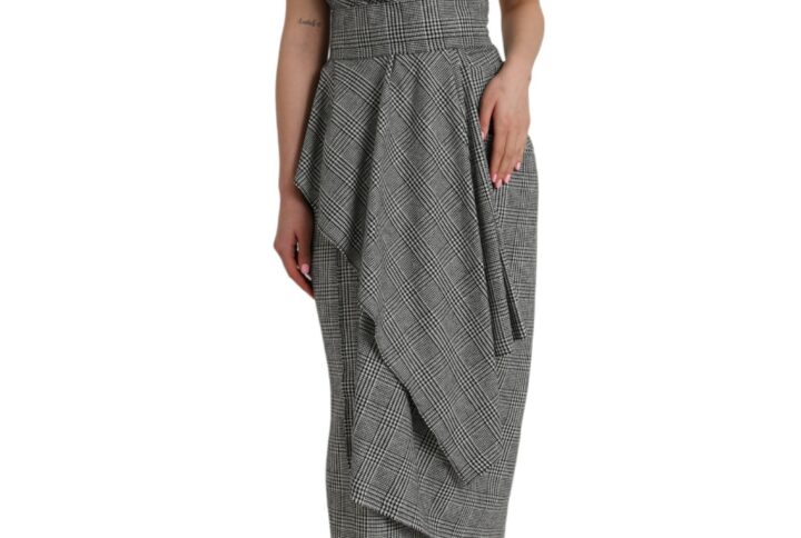 Gray Beige Layered One Shoulder Maxi Dress - Jag Couture London