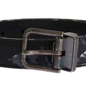 Black Cayman Linen Leather Belt