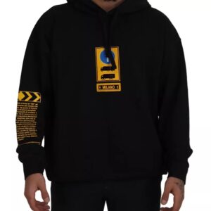 Black Cotton Logo Hooded Sweatshirt Sweater