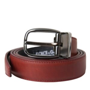 Brown Leather Silver Metal Buckle Belt Men
