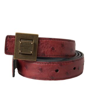 Brown Leather Square Metal Buckle Belt