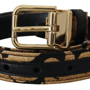 Multicolor Jacquard Leather Logo Buckle Belt