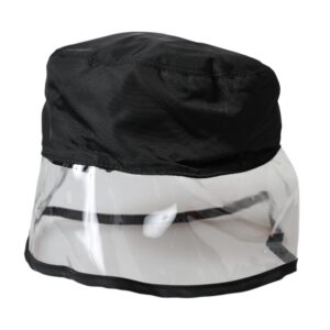 Black Polyester Plastic Bucket Hat Men