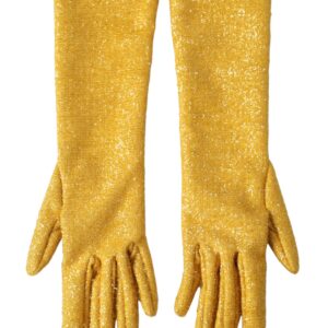 Gold Lurex Fantasia Mid Arm Length Gloves